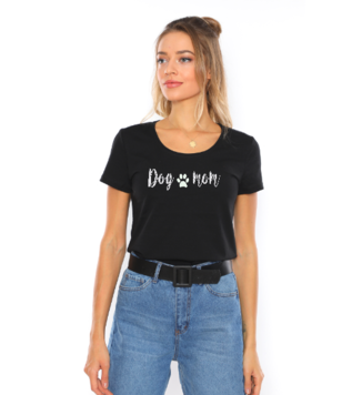 Köpek Annesi Siyah Kadın Tshirt