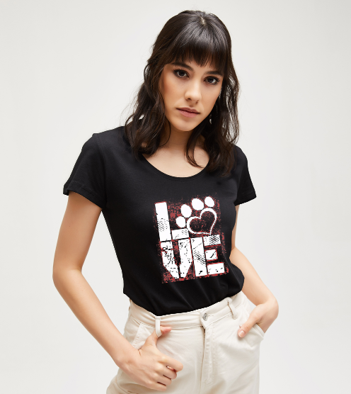 Kopek-delisi-siyah-kadin-tshirt-kadin-tshirt-tasarla-on3