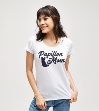 Papillon Mom White Women's Tshirt