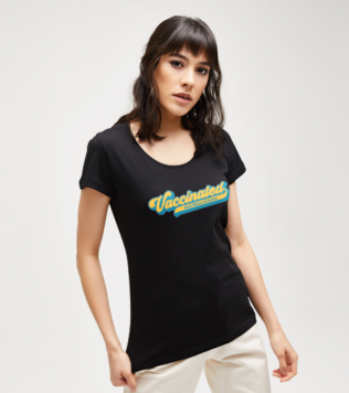 Vaccinated God Bless Science Black Women's Tshirt