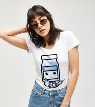 Vaccine For All White Women's Tshirt