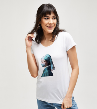 The Girl With Covid-19 Green Version White Women's Tshirt