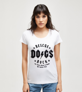 Rescue Dogs Rock White Women's Tshirt