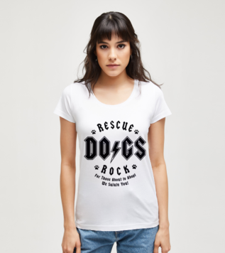 Rescue Dogs Rock Beyaz Kadın Tshirt