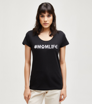 Mom Life Cute Dog Lover Black Women's Tshirt