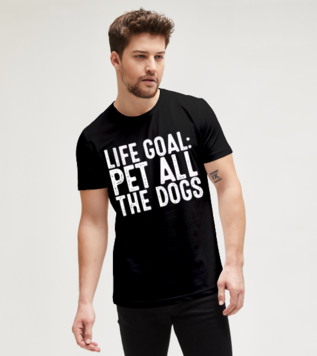 Hayat Amacı bütün köpeklere sevgi Siyah Erkek Tişört