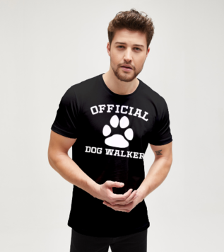 Official Dog Walker Black Men's Tshirt