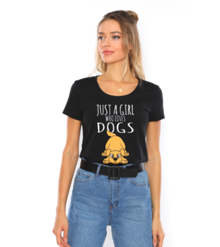 Köpek Delisi - sadece köpekleri seven bir kız Siyah Kadın Tshirt