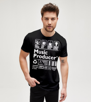 Music Producer Multitasking Beer Coffee Problem Black Men's Tshirt