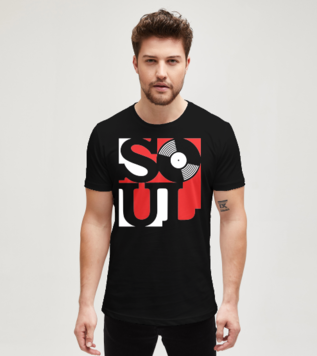 Vinyl Soul 2c Black Men's Tshirt