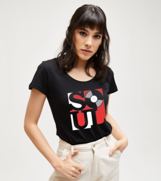 Vinyl Soul 2c Black Women's Tshirt