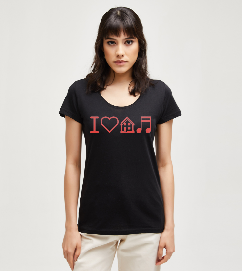 House-music-raving-siyah-kadin-tshirt-kadin-tshirt-tasarla-on3