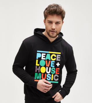 House Music Shirt Siyah Custom Hoodie