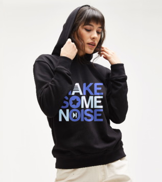 Make Some Noise Siyah Custom Hoodie