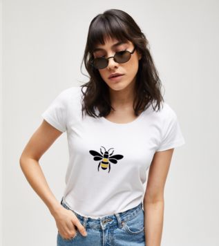 Bee Beyaz Kadın Tshirt