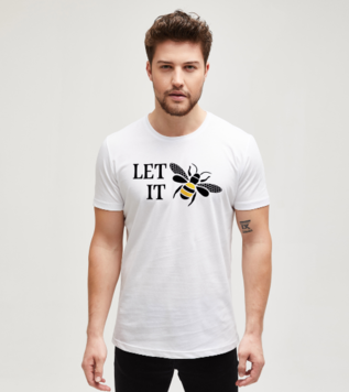 Let-it-bee White Men's Tshirt