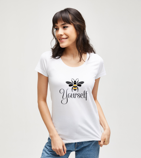 Bee-yourself-beyaz-kadin-tshirt-kadin-tshirt-tasarla-on3