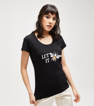 Let-it-bee Siyah Kadın Tshirt