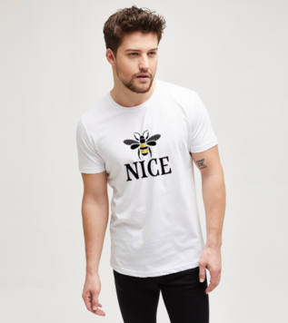 Bee-nice White Men's Tshirt