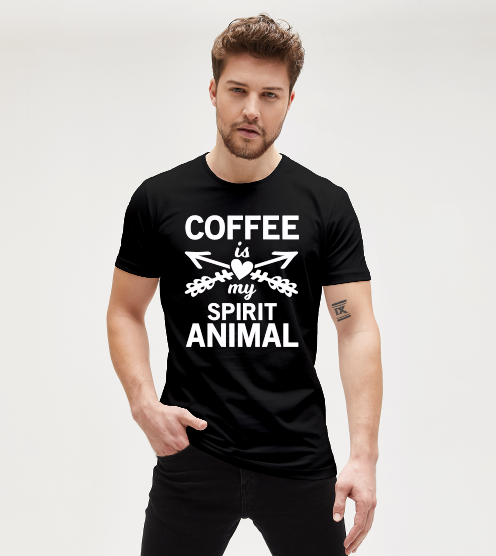 Coffee-is-my-spirit-animal-siyah-erkek-tisort-erkek-tisort-tasarla-on3