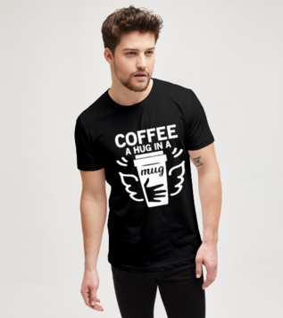 Coffee A Hug In A Mug Black Men's Tshirt