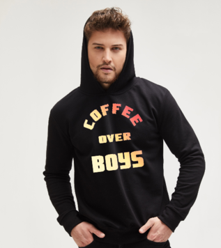Coffee Over Boys Girls Siyah Custom Hoodie