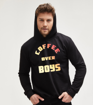 Coffee Over Boys Girls Siyah Kapüşonlu Sweatshirt