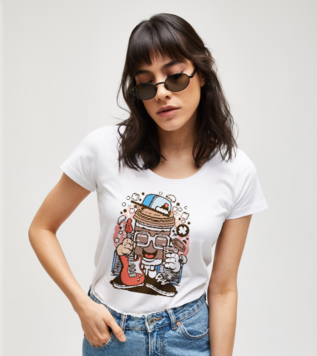 Coffee Cup Rocker White Women's Tshirt