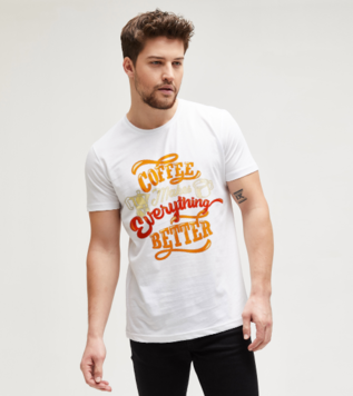 Coffee Makes Everything Better White Men's Tshirt