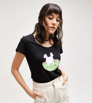 Coffee Bunny Is So Kawaii Black Women's Tshirt