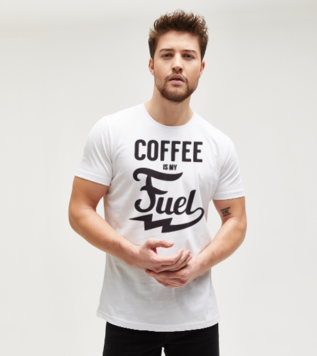 Coffee Is My Fuel White Men's Tshirt