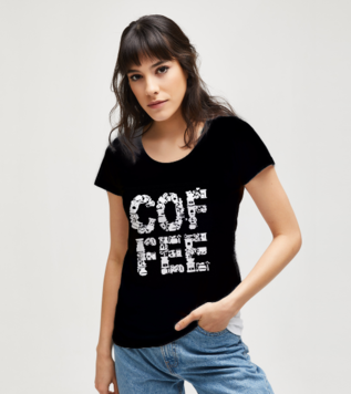 Coffee Shop Beyaz Siyah T-shirt