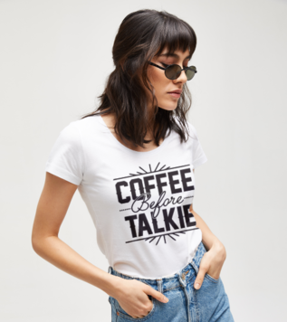 Coffee Before Talkie Funny White Women's Tshirt