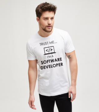 Trust Me Im A Software Developer Beyaz Erkek Tişört
