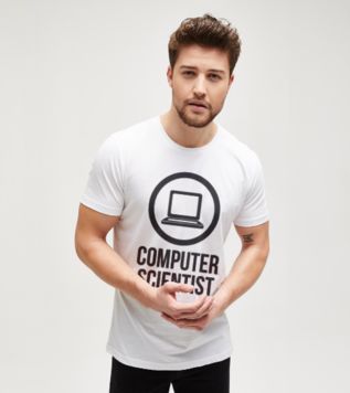 Computer Scientists Komik Beyaz Erkek Tişört