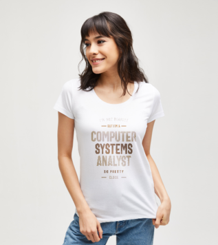 Bilgisayar Sistemleri Analisti Beyaz Kadın Tshirt