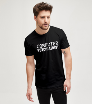 Computer Psychiatrist1 01 Black Men's Tshirt