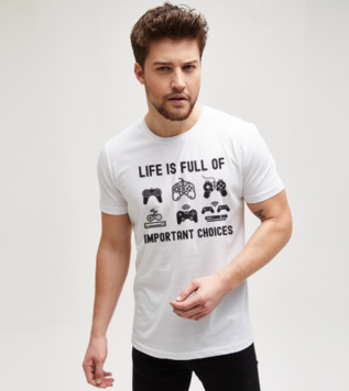 Computer Video Game Geek Life Is Full Of Important Choice White Men's Tshirt