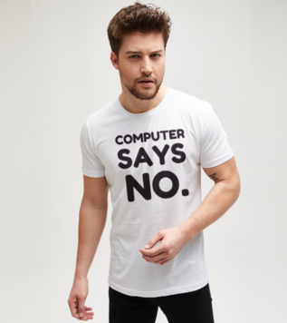 Bilgisayar Hayır Diyor Beyaz Erkek Tişört