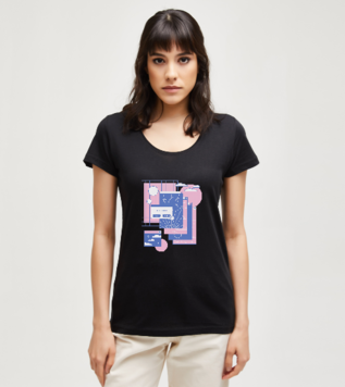 Computer Tabs Black Women's Tshirt