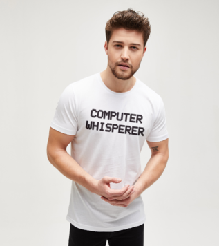 Computer Whispere Beyaz Erkek Tişört