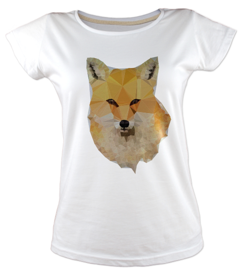 Low-poly-tilki-tisort kadin-tshirt on3