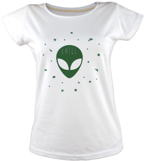 Uzayli-alien-chill-tisort kadin-tshirt on3