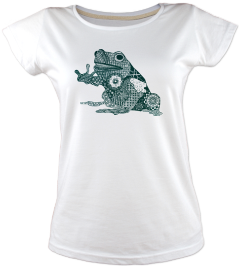 Kurbaga-zentangle-tisort kadin-tshirt on3